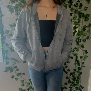 basic grey h&m zip up